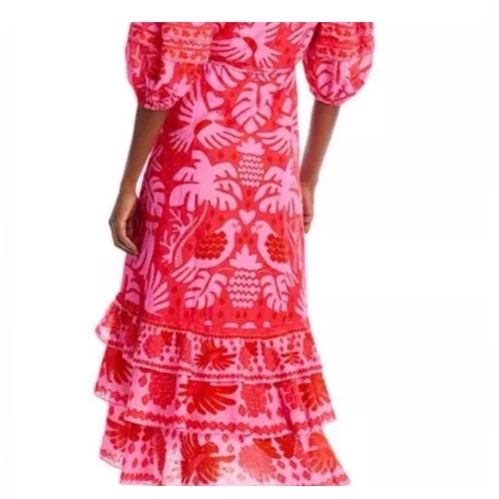 Farm Rio womens jungle scarf wrap Midi Dress size XS NWT - Picture 3 of 8